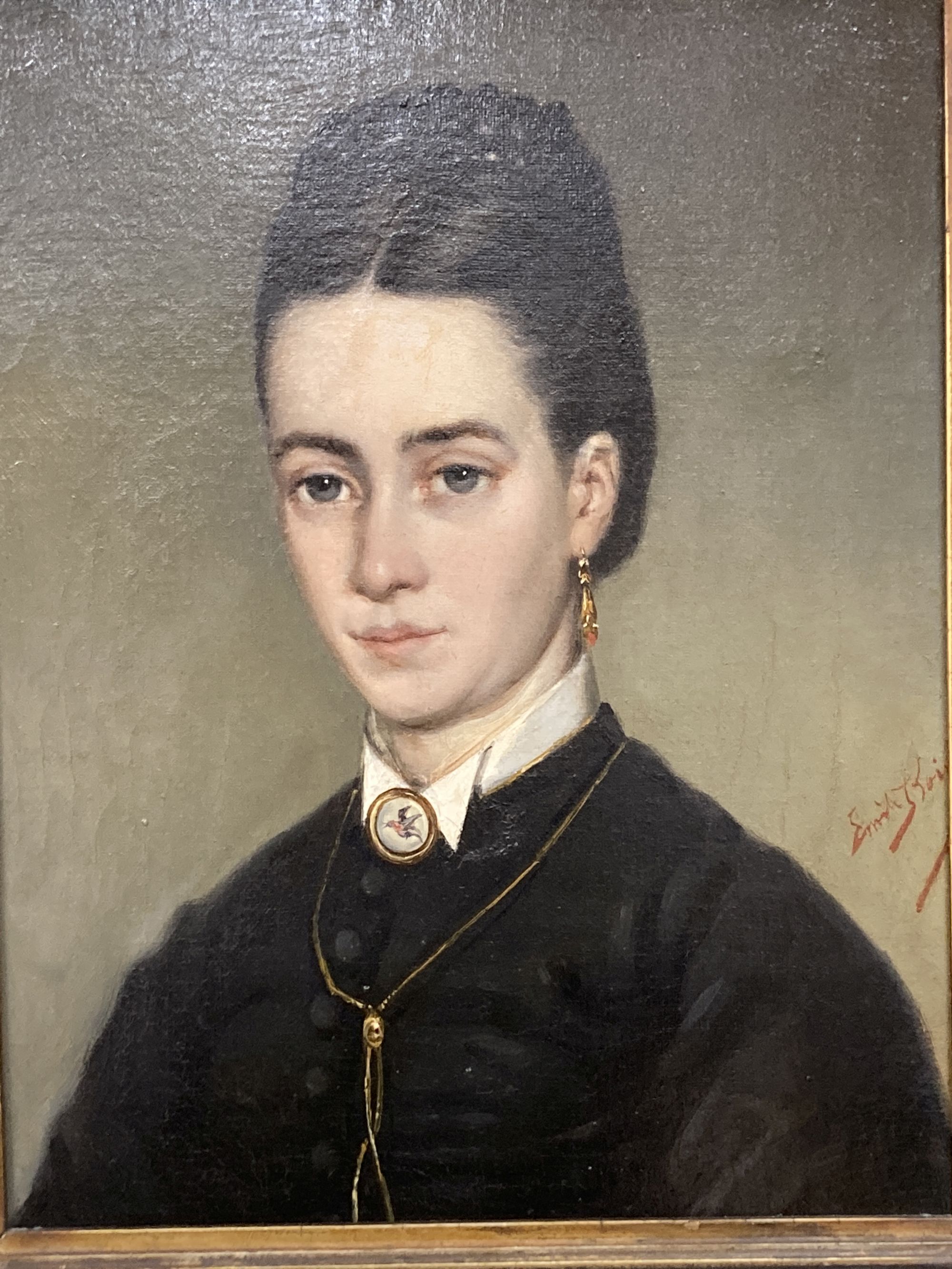 Emile Boivin (19th C.), pair of oils on canvas, Portrait of a husband wife, signed and one dated 1875, 36 x 28cm